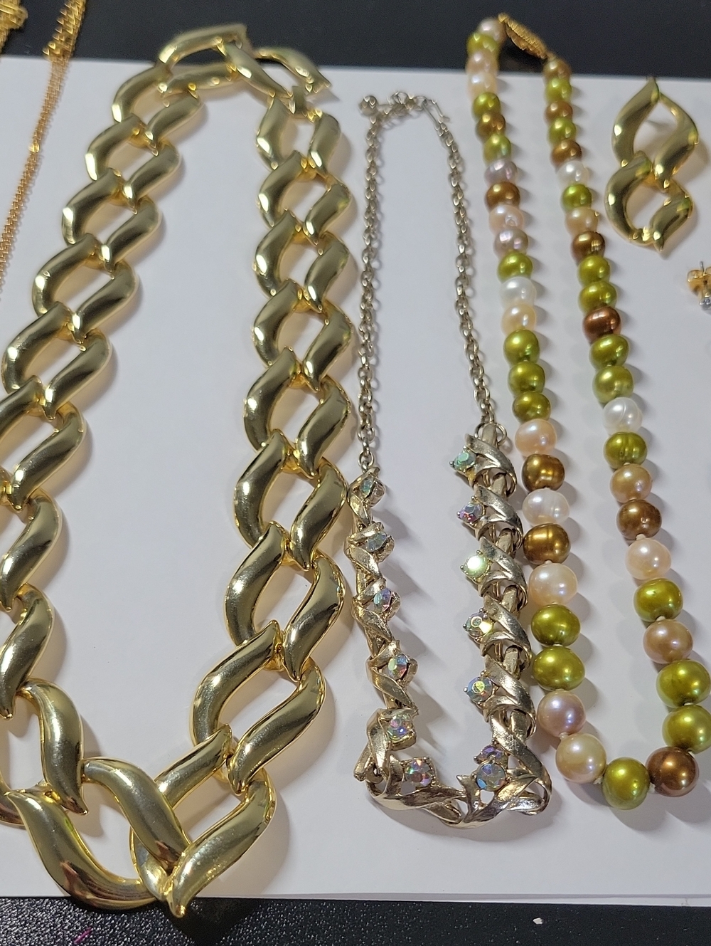 Gold Tone Link Statement Necklace - Women's Jewelry Lot